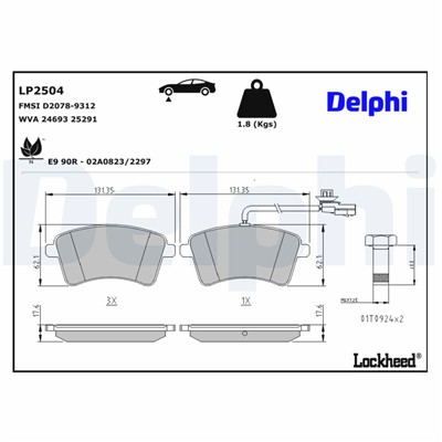 DELPHI LP2504 EAN: 5012759507865.