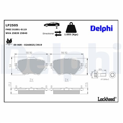 DELPHI LP2505 EAN: 5012759510353.