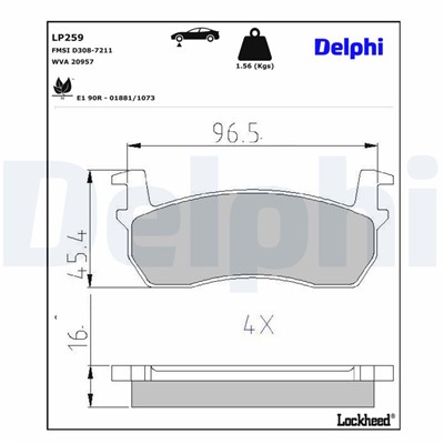DELPHI LP259 EAN: 5012759301562.