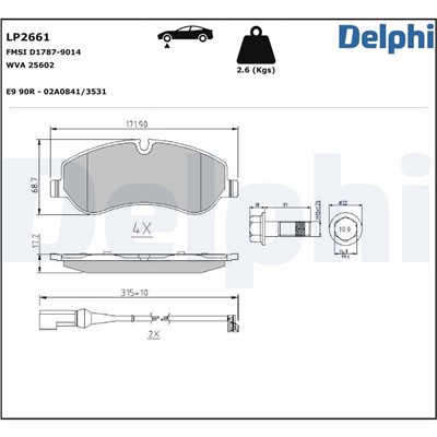 DELPHI LP2661 EAN: 5012759507476.