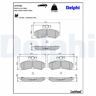 DELPHI LP2700 EAN: 5012759513385.