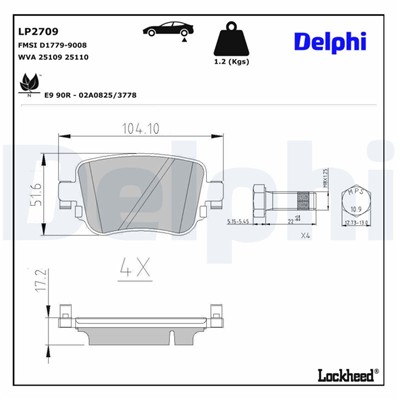 DELPHI LP2709 EAN: 5012759528006.