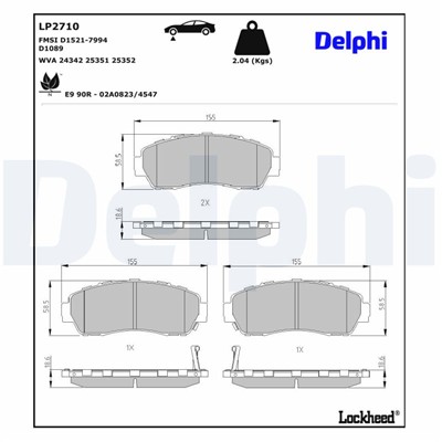 DELPHI LP2710 EAN: 5012759516225.
