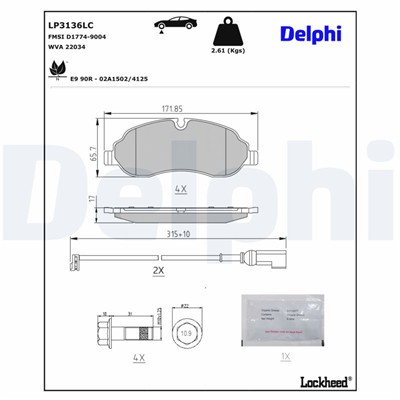 DELPHI LP3136LC EAN: 5012759633915.