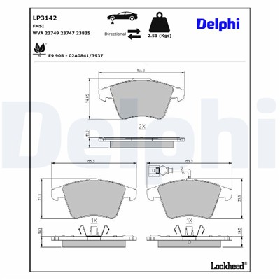 DELPHI LP3142 EAN: 5012759529539.