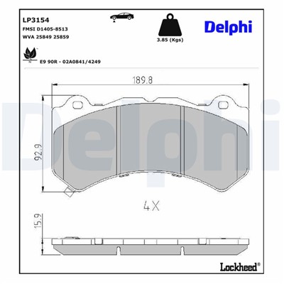 DELPHI LP3154 EAN: 5012759532720.