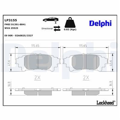 DELPHI LP3155 EAN: 5012759532768.