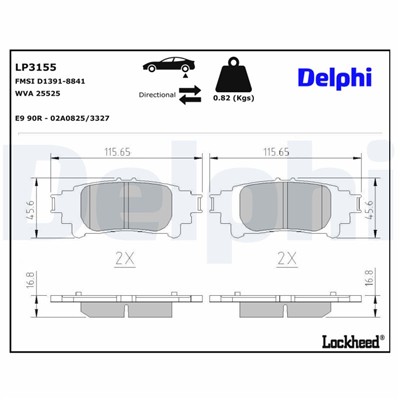 DELPHI LP3155 EAN: 5012759532768.