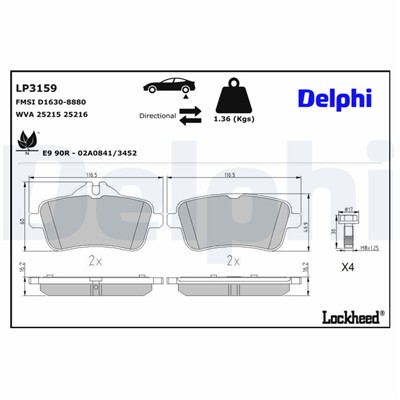DELPHI LP3159 EAN: 5012759532751.