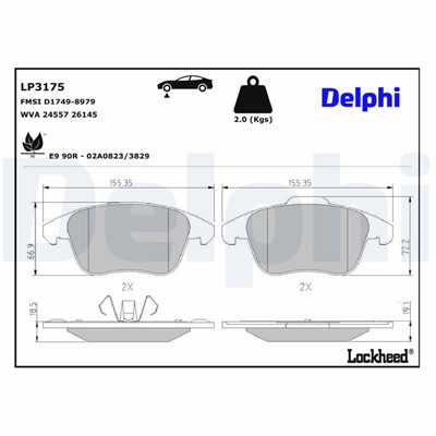 DELPHI LP3175 EAN: 5012759535202.