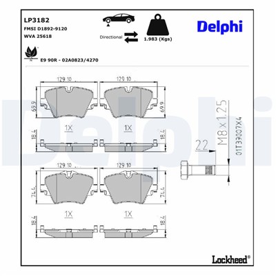 DELPHI LP3182 EAN: 5012759536025.