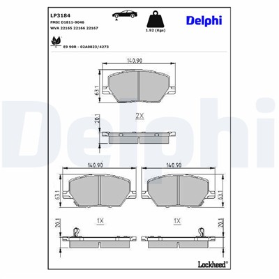 DELPHI LP3184 EAN: 5012759536049.