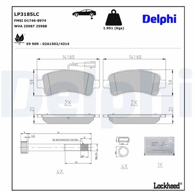DELPHI LP3185LC EAN: 5012759633960.