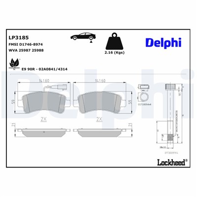 DELPHI LP3185 EAN: 5012759536056.