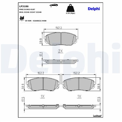 DELPHI LP3186 EAN: 5012759536063.