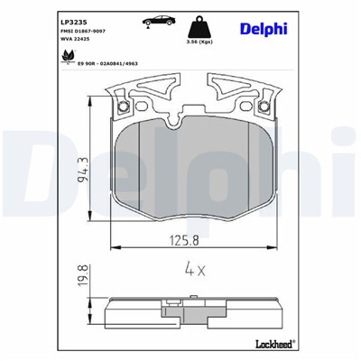 DELPHI LP3235 EAN: 5012759972816.