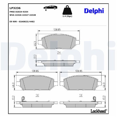 DELPHI LP3236 EAN: 5012759973974.