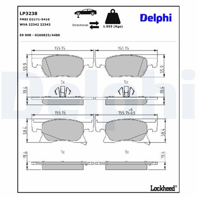 DELPHI LP3238 EAN: 5012759973998.