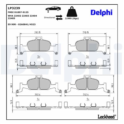DELPHI LP3239 EAN: 5012759974001.