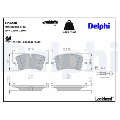 DELPHI LP3240 EAN: 5012759974018.