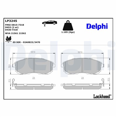 DELPHI LP3245 EAN: 5012759974063.