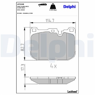 DELPHI LP3248 EAN: 5012759977309.