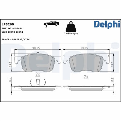DELPHI LP3260 EAN: 5012759977361.