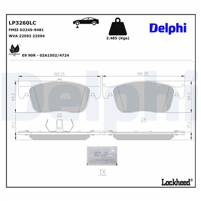 DELPHI LP3260LC EAN: 5012759633977.