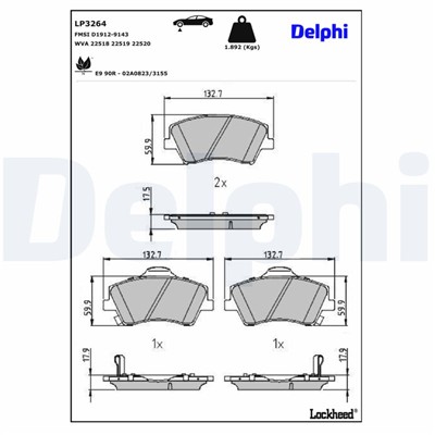 DELPHI LP3264 EAN: 5012759983157.