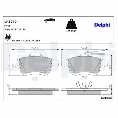 DELPHI LP3270 EAN: 5012759981610.
