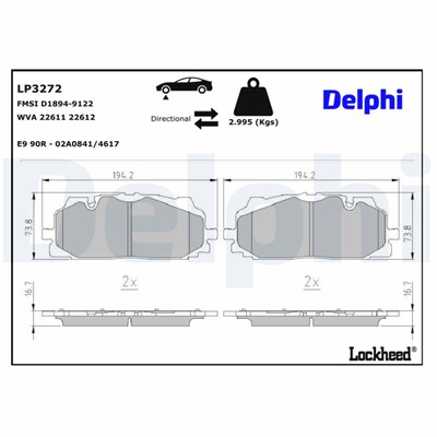 DELPHI LP3272 EAN: 5012759983126.