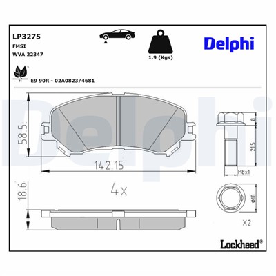 DELPHI LP3275 EAN: 5012759540008.