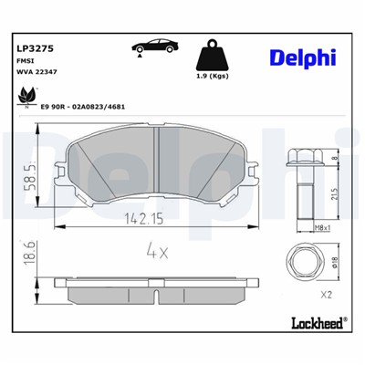 DELPHI LP3275 EAN: 5012759540008.