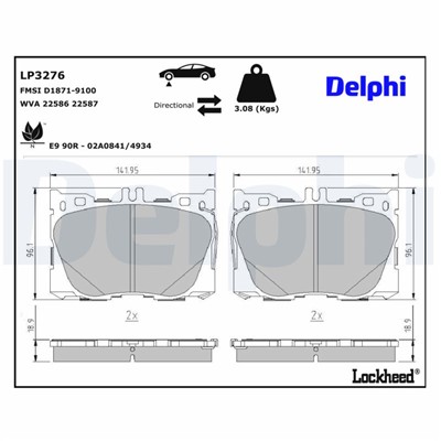 DELPHI LP3276 EAN: 5012759540015.