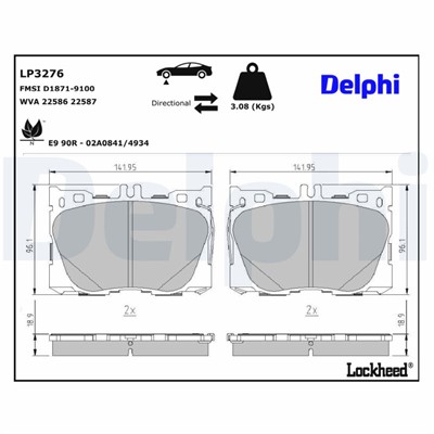 DELPHI LP3276 EAN: 5012759540015.