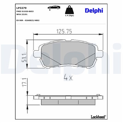 DELPHI LP3279 EAN: 5012759540046.