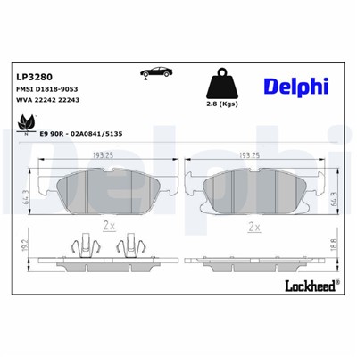 DELPHI LP3280 EAN: 5012759540336.