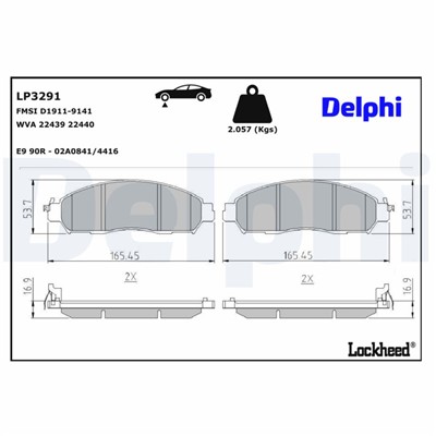 DELPHI LP3291 EAN: 5012759984802.