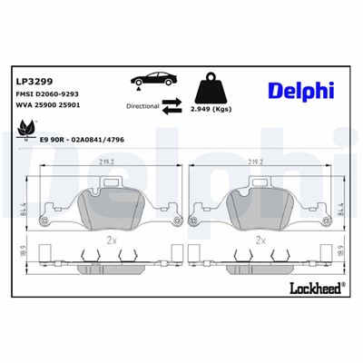 DELPHI LP3299 EAN: 5012759985649.