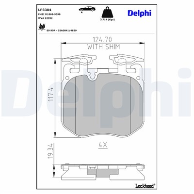 DELPHI LP3304 EAN: 5012759988619.