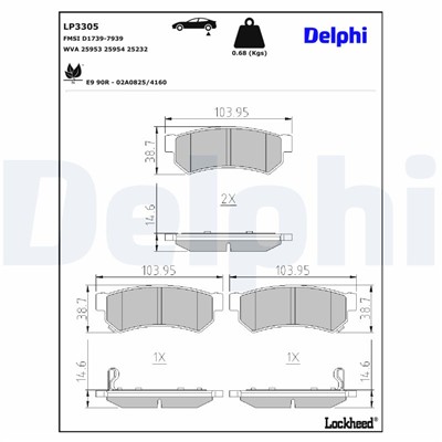 DELPHI LP3305 EAN: 5012759988626.