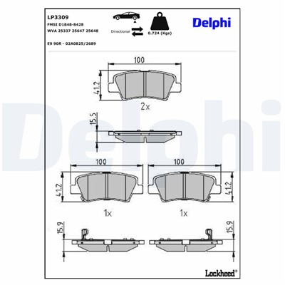 DELPHI LP3309 EAN: 5012759988664.