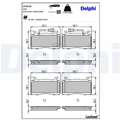 DELPHI LP3310 EAN: 5012759988671.
