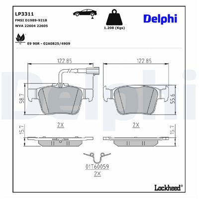 DELPHI LP3311 EAN: 5012759988688.