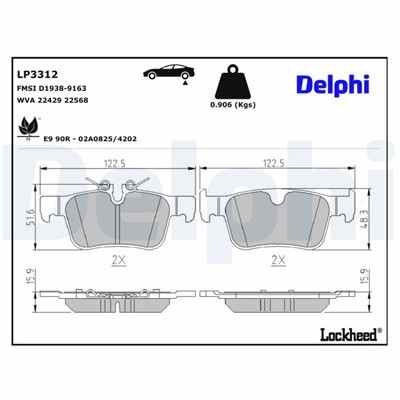 DELPHI LP3312 EAN: 5012759988961.