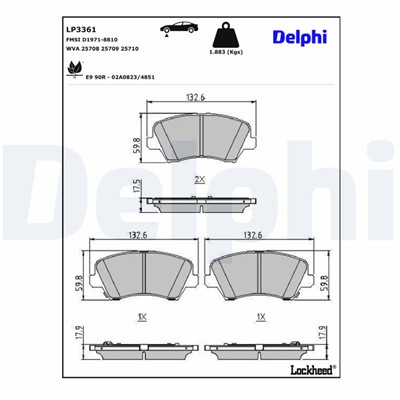 DELPHI LP3361 EAN: 5012759992937.