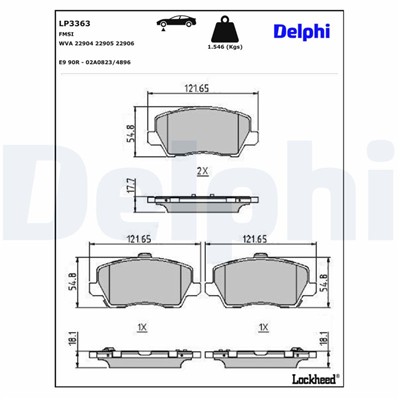 DELPHI LP3363 EAN: 5012759992951.