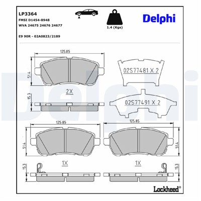 DELPHI LP3364 EAN: 5012759992968.
