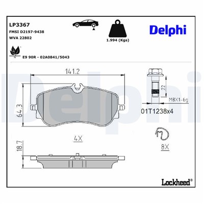 DELPHI LP3367 EAN: 5012759993019.