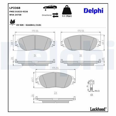 DELPHI LP3368 EAN: 5012759993026.